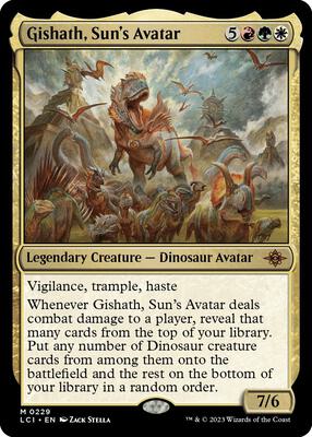 Gishath, Sun's Avatar card from The Lost Caverns of Ixalan
