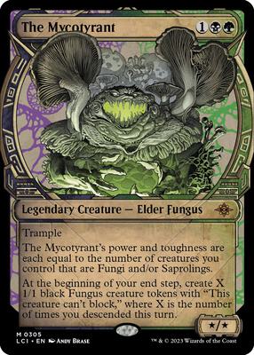 The Mycotyrant (Showcase) card from The Lost Caverns of Ixalan
