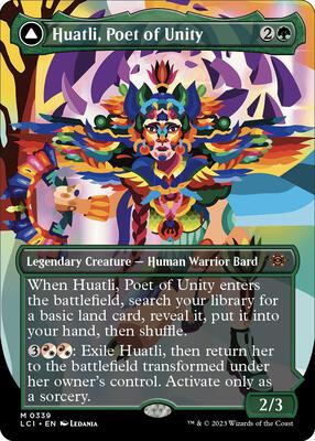 Huatli, Poet of Unity (Borderless) card from The Lost Caverns of Ixalan