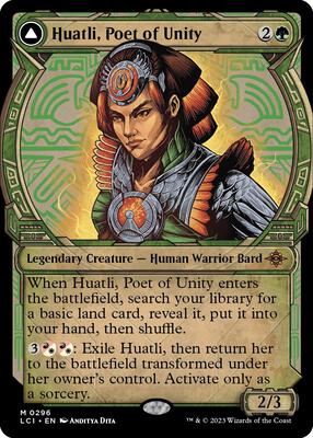 Huatli, Poet of Unity (Showcase) card from The Lost Caverns of Ixalan