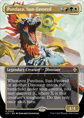 Pantlaza, Sun-Favored (Borderless) card from Commander: The Lost Caverns of Ixalan