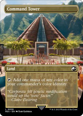 Command Tower (Borderless) card from Universes Beyond: Jurassic World Collection