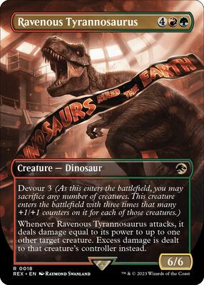 Ravenous Tyrannosaurus (Borderless) card from Universes Beyond: Jurassic World Collection
