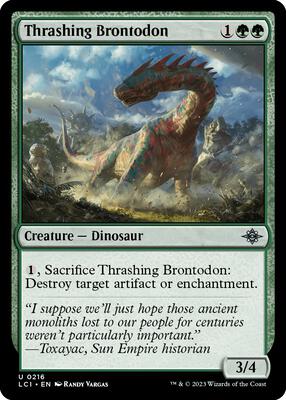 Thrashing Brontodon card from The Lost Caverns of Ixalan