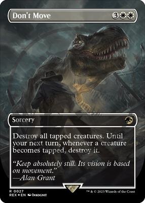 Don't Move (Borderless) (Emblem) card from Universes Beyond: Jurassic World Collection