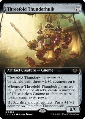 Threefold Thunderhulk (Extended Art) card from The Lost Caverns of Ixalan