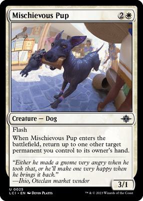 Mischievous Pup card from The Lost Caverns of Ixalan