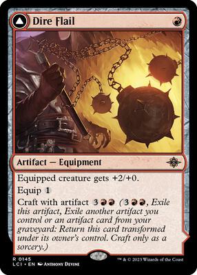 Dire Flail card from The Lost Caverns of Ixalan