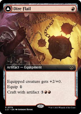 Dire Flail (Extended Art) card from The Lost Caverns of Ixalan