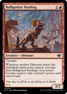 Belligerent Yearling card from The Lost Caverns of Ixalan