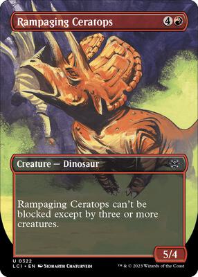 Rampaging Ceratops (Borderless) card from The Lost Caverns of Ixalan