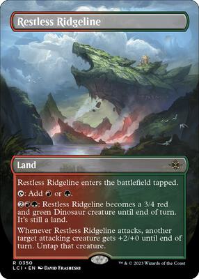 Restless Ridgeline (Borderless) card from The Lost Caverns of Ixalan