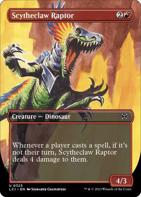 Scytheclaw Raptor (Borderless) card from The Lost Caverns of Ixalan