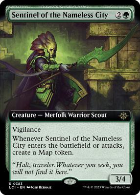 Sentinel of the Nameless City (Extended Art) card from The Lost Caverns of Ixalan