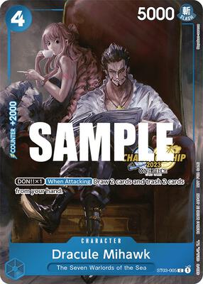Dracule Mihawk (CS 2023 Celebration Pack) card from One Piece Promotion Cards