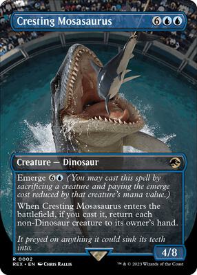 Cresting Mosasaurus (Borderless) card from Universes Beyond: Jurassic World Collection
