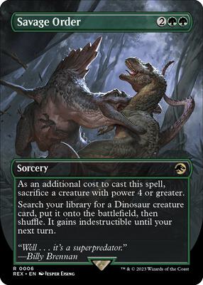Savage Order (Borderless) card from Universes Beyond: Jurassic World Collection