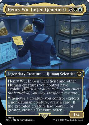 Henry Wu, InGen Geneticist (Borderless) card from Universes Beyond: Jurassic World Collection