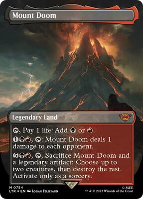 Mount Doom (Borderless) (Surge Foil) card from Universes Beyond: The Lord of the Rings: Tales of Middle-earth