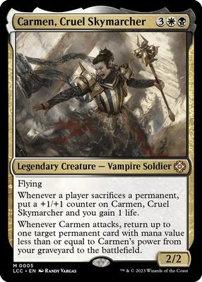 Carmen, Cruel Skymarcher card from Commander: The Lost Caverns of Ixalan