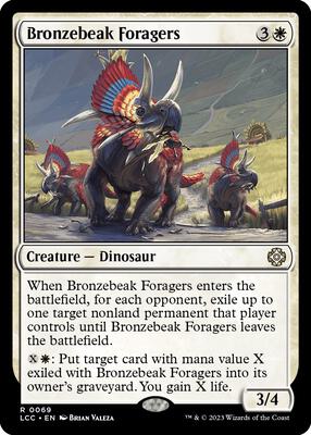 Bronzebeak Foragers card from Commander: The Lost Caverns of Ixalan
