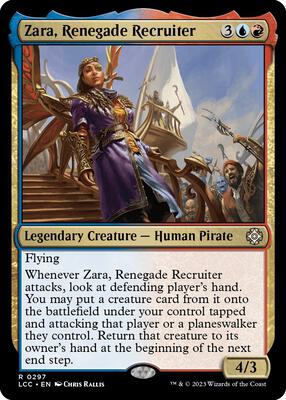 Zara, Renegade Recruiter card from Commander: The Lost Caverns of Ixalan
