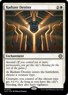 Radiant Destiny card from Commander: The Lost Caverns of Ixalan