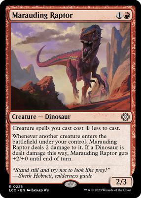 Marauding Raptor card from Commander: The Lost Caverns of Ixalan