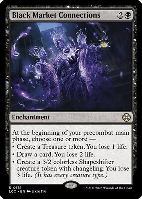 Black Market Connections card from Commander: The Lost Caverns of Ixalan