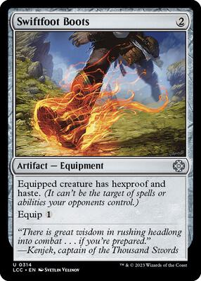 Swiftfoot Boots card from Commander: The Lost Caverns of Ixalan