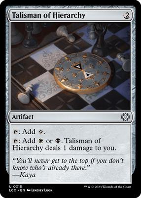 Talisman of Hierarchy card from Commander: The Lost Caverns of Ixalan