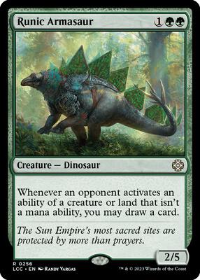 Runic Armasaur card from Commander: The Lost Caverns of Ixalan