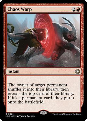 Chaos Warp card from Commander: The Lost Caverns of Ixalan
