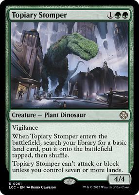 Topiary Stomper card from Commander: The Lost Caverns of Ixalan