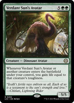 Verdant Sun's Avatar card from Commander: The Lost Caverns of Ixalan