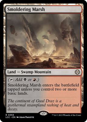 Smoldering Marsh card from Commander: The Lost Caverns of Ixalan
