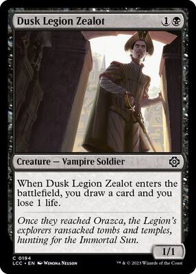 Dusk Legion Zealot card from Commander: The Lost Caverns of Ixalan