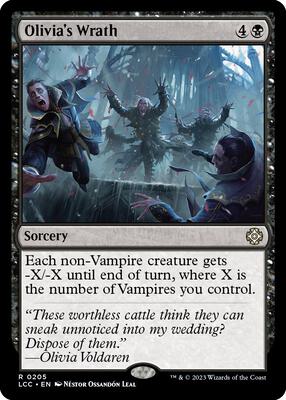 Olivia's Wrath card from Commander: The Lost Caverns of Ixalan