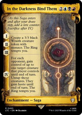 In the Darkness Bind Them (Showcase Scrolls) card from Commander: The Lord of the Rings: Tales of Middle-earth