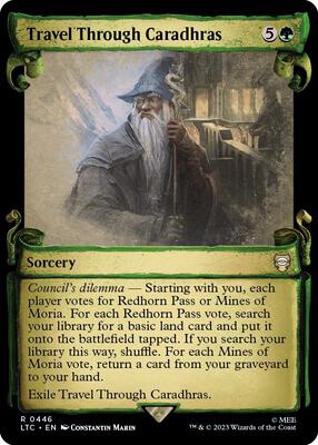 Travel Through Caradhras (Showcase Scrolls) card from Commander: The Lord of the Rings: Tales of Middle-earth