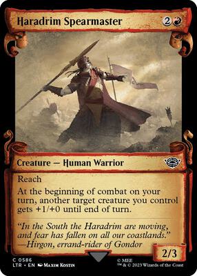 Haradrim Spearmaster (Showcase Scrolls) card from Universes Beyond: The Lord of the Rings: Tales of Middle-earth