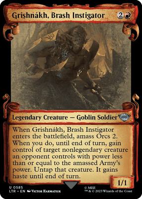 Grishnakh, Brash Instigator (Showcase Scrolls) card from Universes Beyond: The Lord of the Rings: Tales of Middle-earth