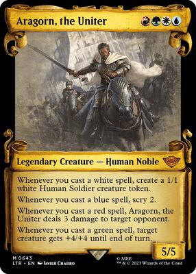 Aragorn, the Uniter (Showcase Scrolls) card from Universes Beyond: The Lord of the Rings: Tales of Middle-earth