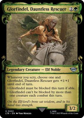 Glorfindel, Dauntless Rescuer (Showcase Scrolls) card from Universes Beyond: The Lord of the Rings: Tales of Middle-earth