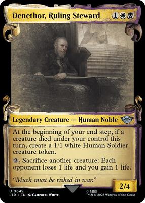 Denethor, Ruling Steward (Showcase Scrolls) card from Universes Beyond: The Lord of the Rings: Tales of Middle-earth