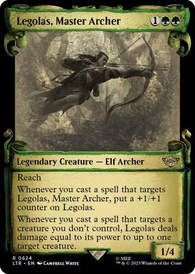 Legolas, Master Archer (Showcase Scrolls) card from Universes Beyond: The Lord of the Rings: Tales of Middle-earth