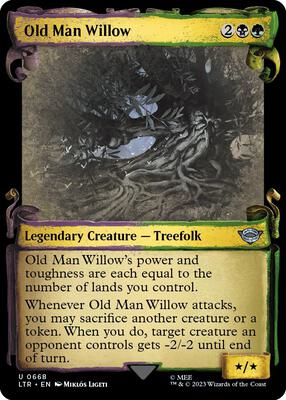 Old Man Willow (Showcase Scrolls) card from Universes Beyond: The Lord of the Rings: Tales of Middle-earth