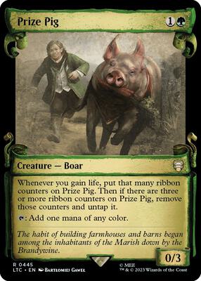 Prize Pig (Showcase Scrolls) card from Commander: The Lord of the Rings: Tales of Middle-earth
