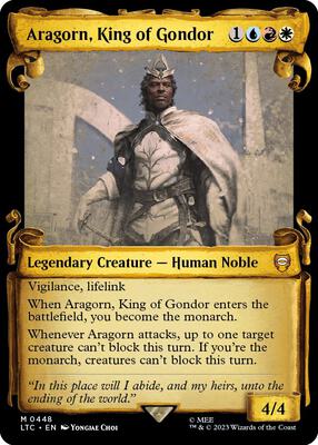 Aragorn, King of Gondor (Showcase Scrolls) card from Commander: The Lord of the Rings: Tales of Middle-earth