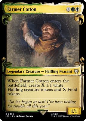 Farmer Cotton (Showcase Scrolls) card from Commander: The Lord of the Rings: Tales of Middle-earth